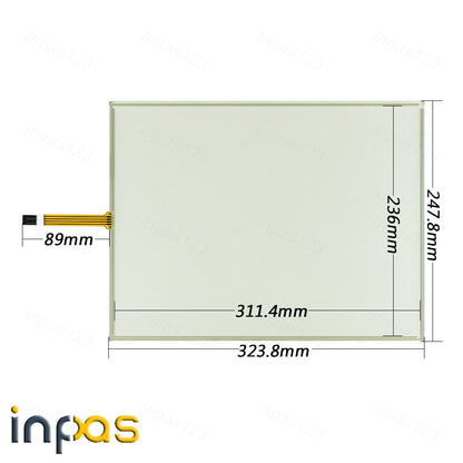 new One pcs for 2711P-T15C21D8S 4-wire Touch screen glass + Protective Front overlay