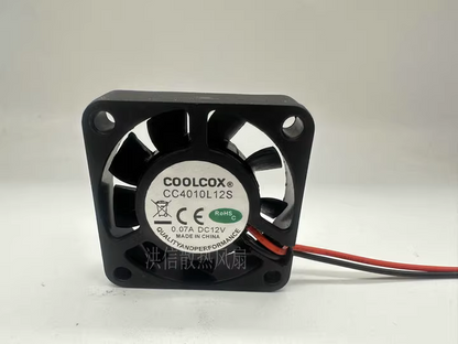 new 1 PCS COOLCOX Fan CC4010L12S DC12V 0.07A Quiet cooling fan 4010 4CM 2 wire - COOLCOX