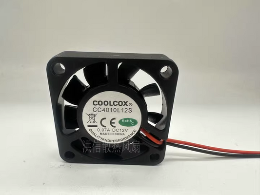 new 1 PCS COOLCOX Fan CC4010L12S DC12V 0.07A Quiet cooling fan 4010 4CM 2 wire - COOLCOX