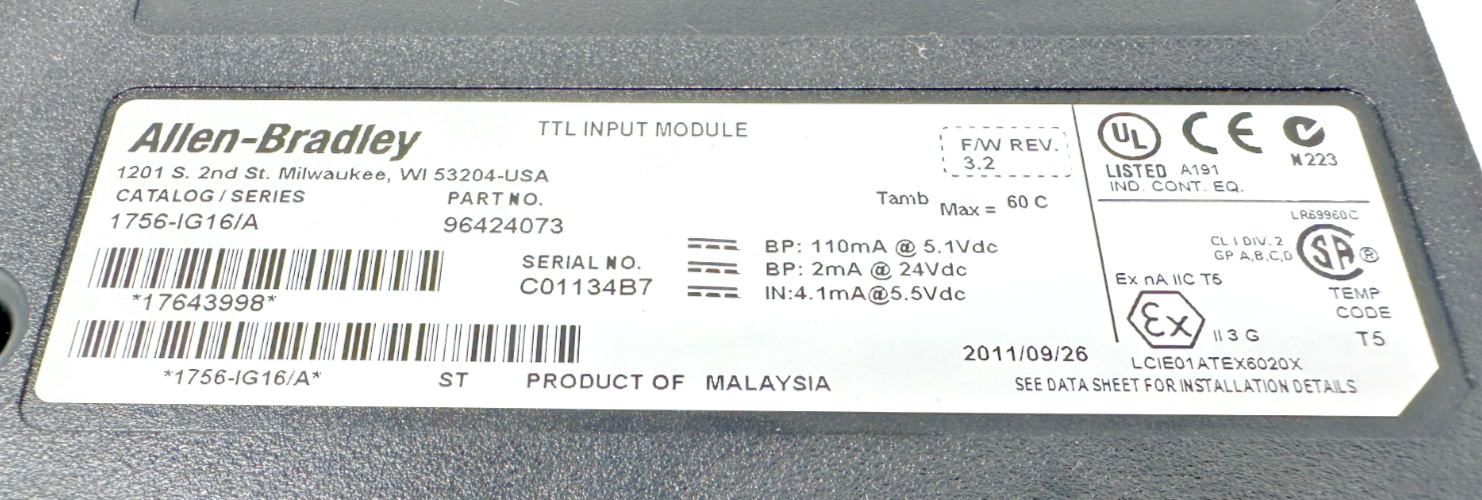 used Allen-Bradley 1756-IG16 Input Module