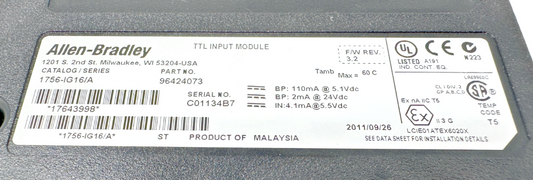 used Allen-Bradley 1756-IG16 Input Module - ALLEN-BRADLEY