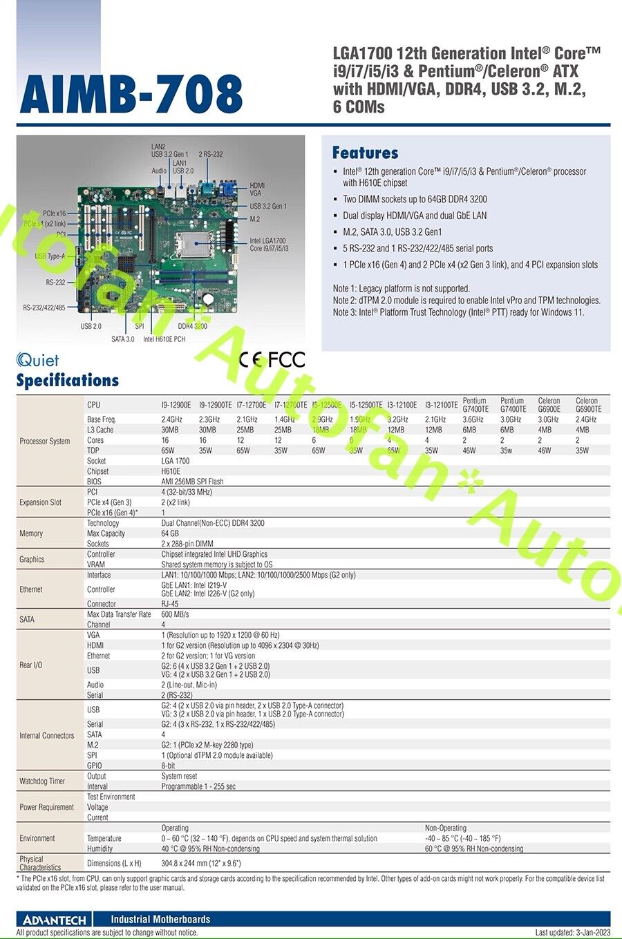 new AIMB-708G2 supports 12th generation CPU dual network 6 serial port M.2 interface - AICOMM CONTROLS