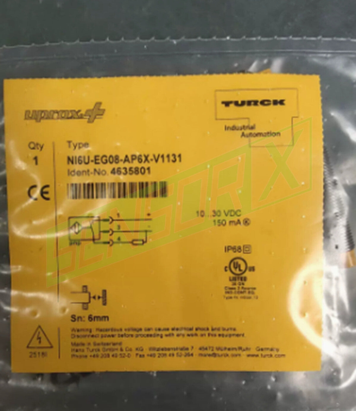 TURCK NI6U-EG08-AP6X-V1131 Inductive Sensor~