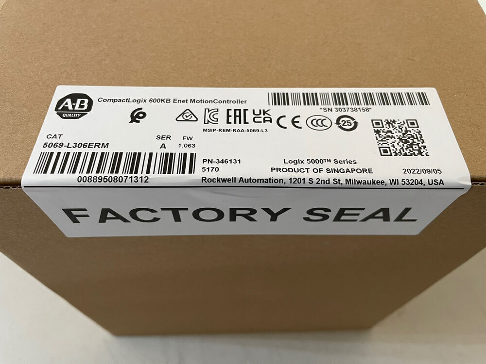 Allen-Bradley 5069-L306ERM CompactLogix 600KB Enet Motion Controller New Sealed - ALLEN-BRADLEY