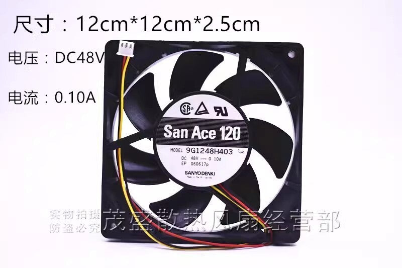 Sanyo 9G1248H403 12025 DC48V 0.10A 12CM 3-Pin Dual Ball Cooling Fan