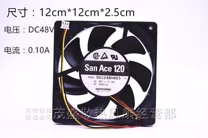 Sanyo 9G1248H403 12025 DC48V 0.10A 12CM 3-Pin Dual Ball Cooling Fan