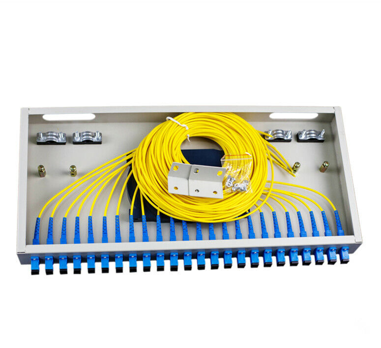 new 24-port SC rack-mounted fiber optic terminal box flange+pigtail Thicken 1.0MM