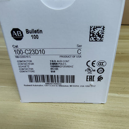 Allen-Bradley 100-C23D10 IEC Contactor 110/120 VAC 3-P 23A New Factory Sealed - High-Efficiency Industrial Contactor - ALLEN-BRADLEY