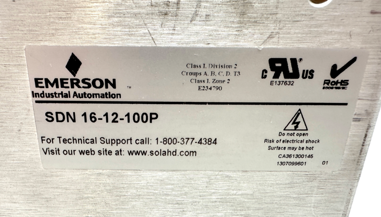 used Sola SDN 16-12-100P Power Supply - SOLA