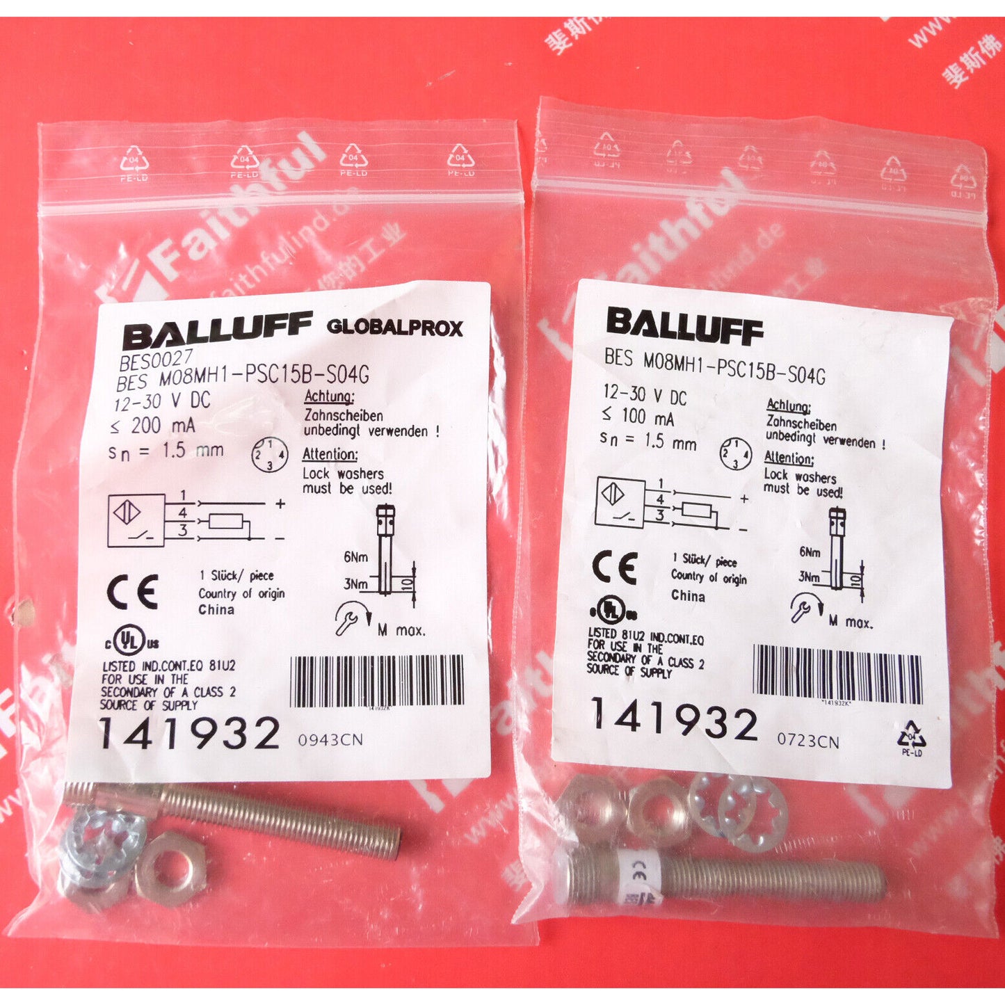Balluff Proximity Sensor BES M08MH1-PSC15B-S04G - BALLUFF