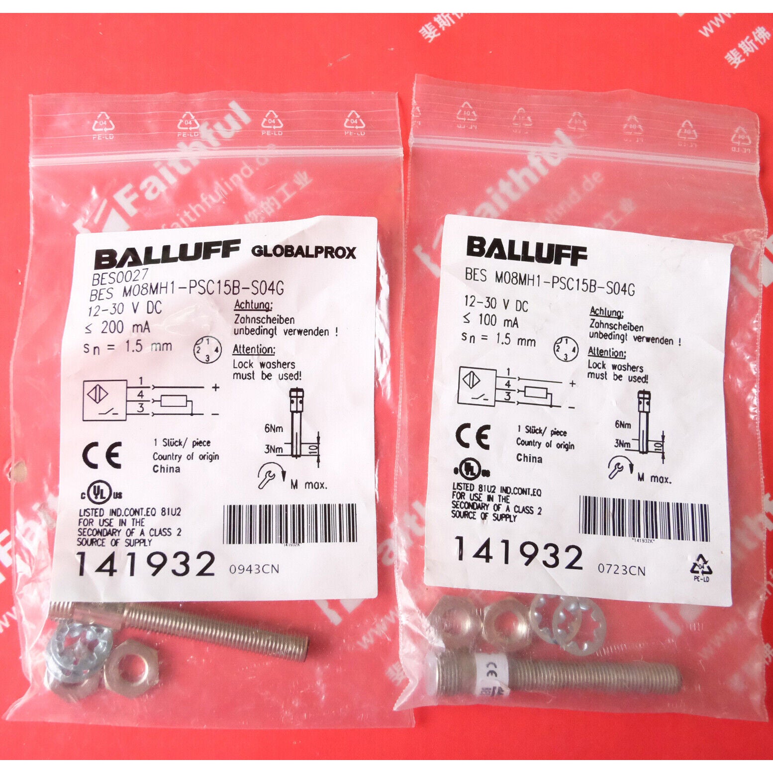 Balluff Proximity Sensor BES M08MH1-PSC15B-S04G - BALLUFF