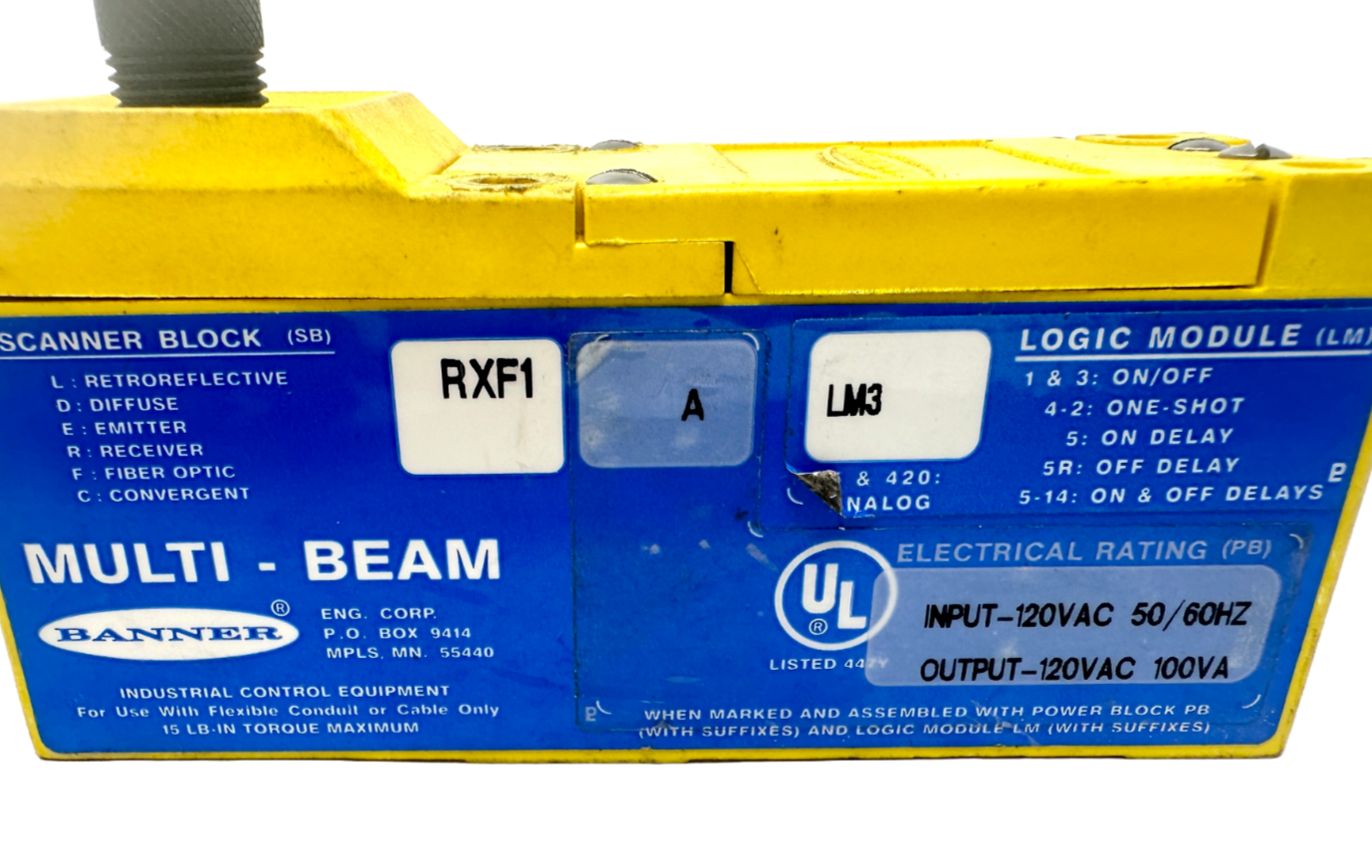 used Banner RXF1 A LM3 Sensor - BANNERSENSORCOMPANY