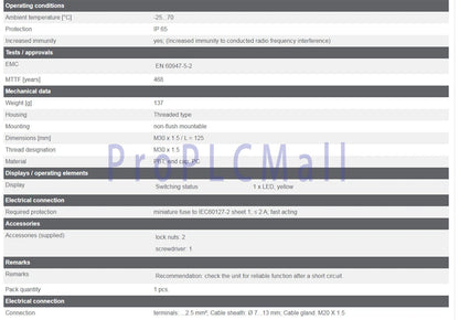 1PC~IFM KI0024 High Temperature Proximity Switch Capacitive Sensor ~