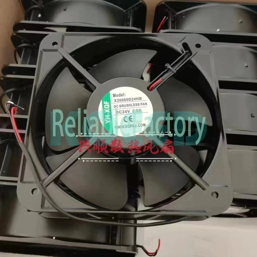 1 PCS YH-XQF Fan X20060D24HB DC24V 2.0A 20060 20CM 2 wire Aluminum frame fan