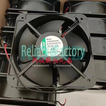 1 PCS YH-XQF Fan X20060D24HB DC24V 2.0A 20060 20CM 2 wire Aluminum frame fan