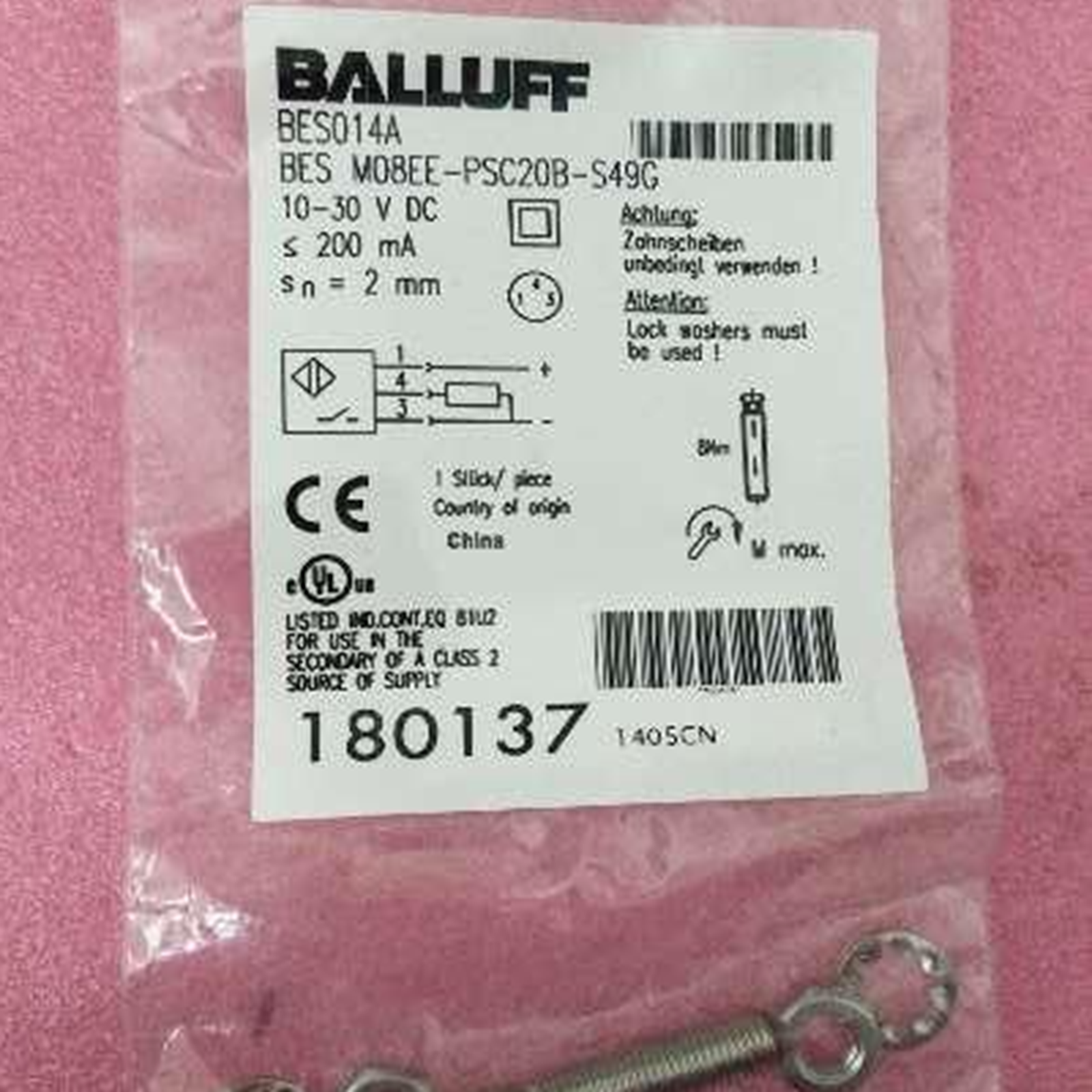 BALLUFF BES M08EE-PSC20B-S49G Inductive Sensor BALLUFF