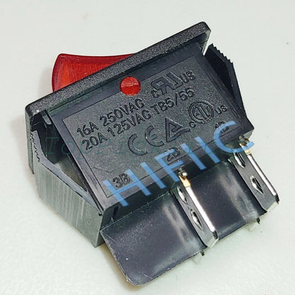 20A 250VAC Rocker Switch High Power With Red Lamp XW-604 4pin 2position