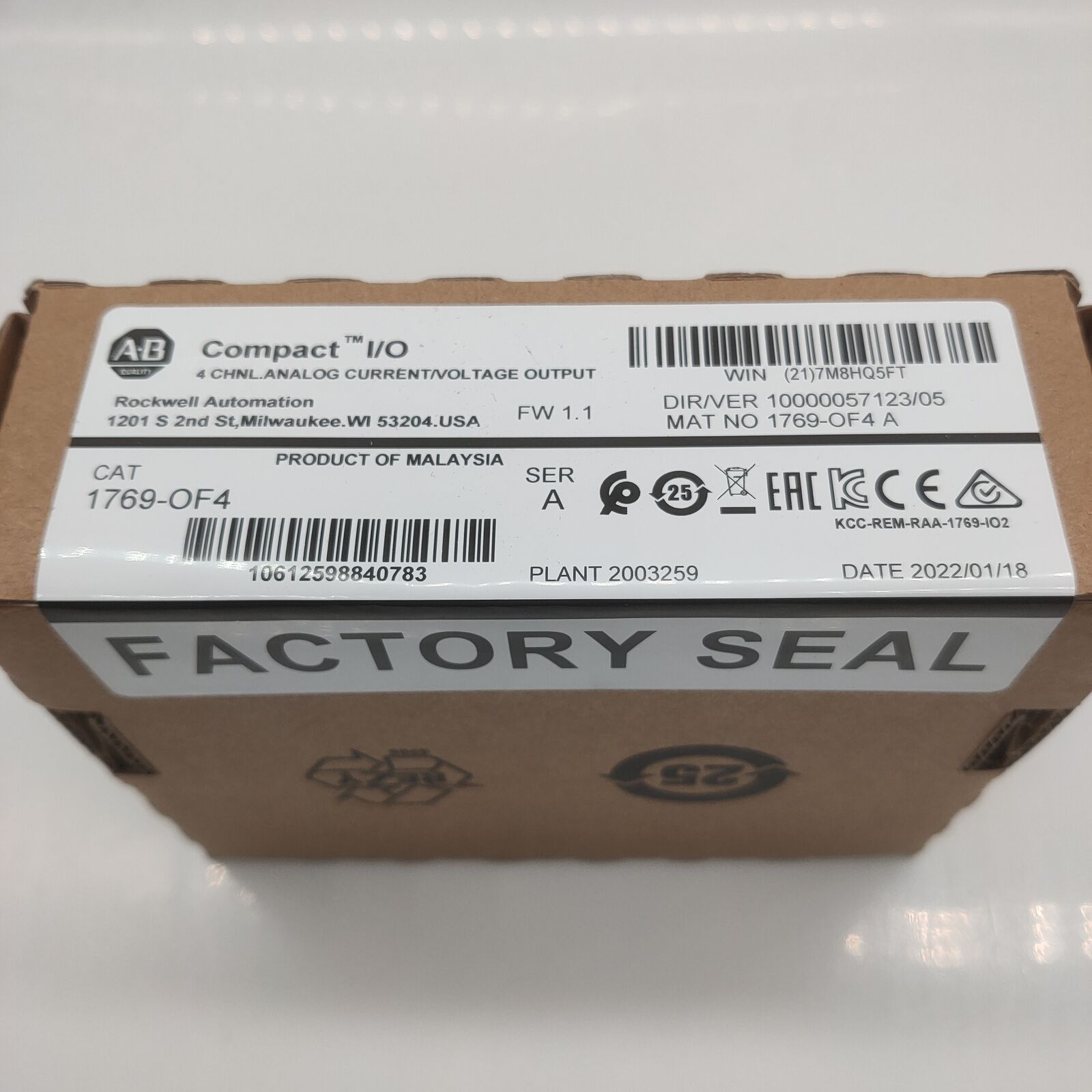Allen Bradley 1769OF4 Series A Analog Output Module - ALLEN BRADLEY