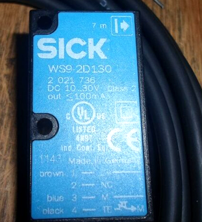 Sick WS9-2D130 Photoelectric Optic Switch Sensor 10-30 VDC 100mA - SICK