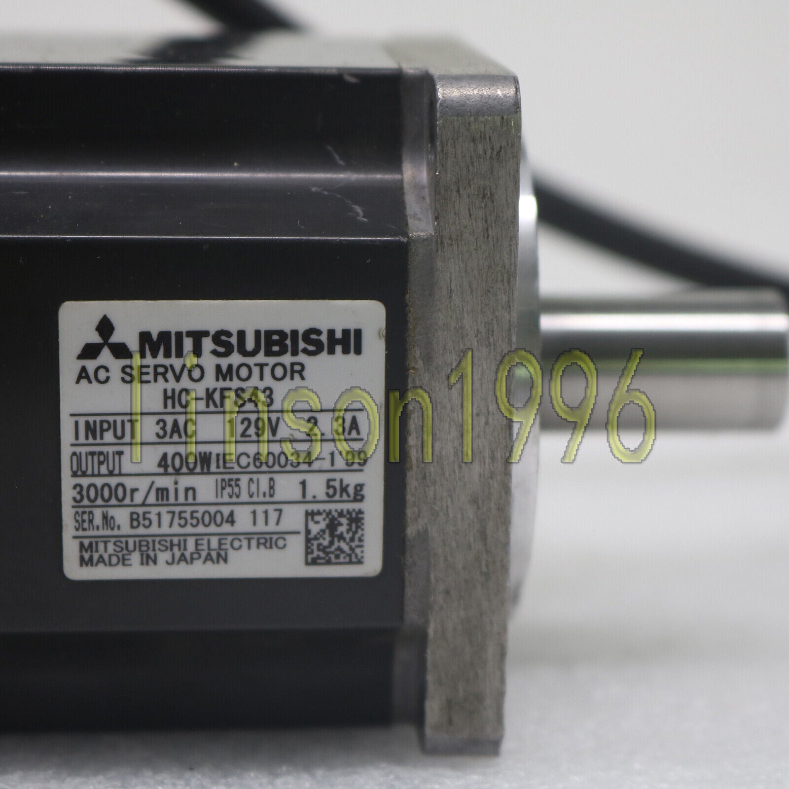 used ONE HC-KFS43 AC Servo Motor Mitsubishi - MITSUBISHI