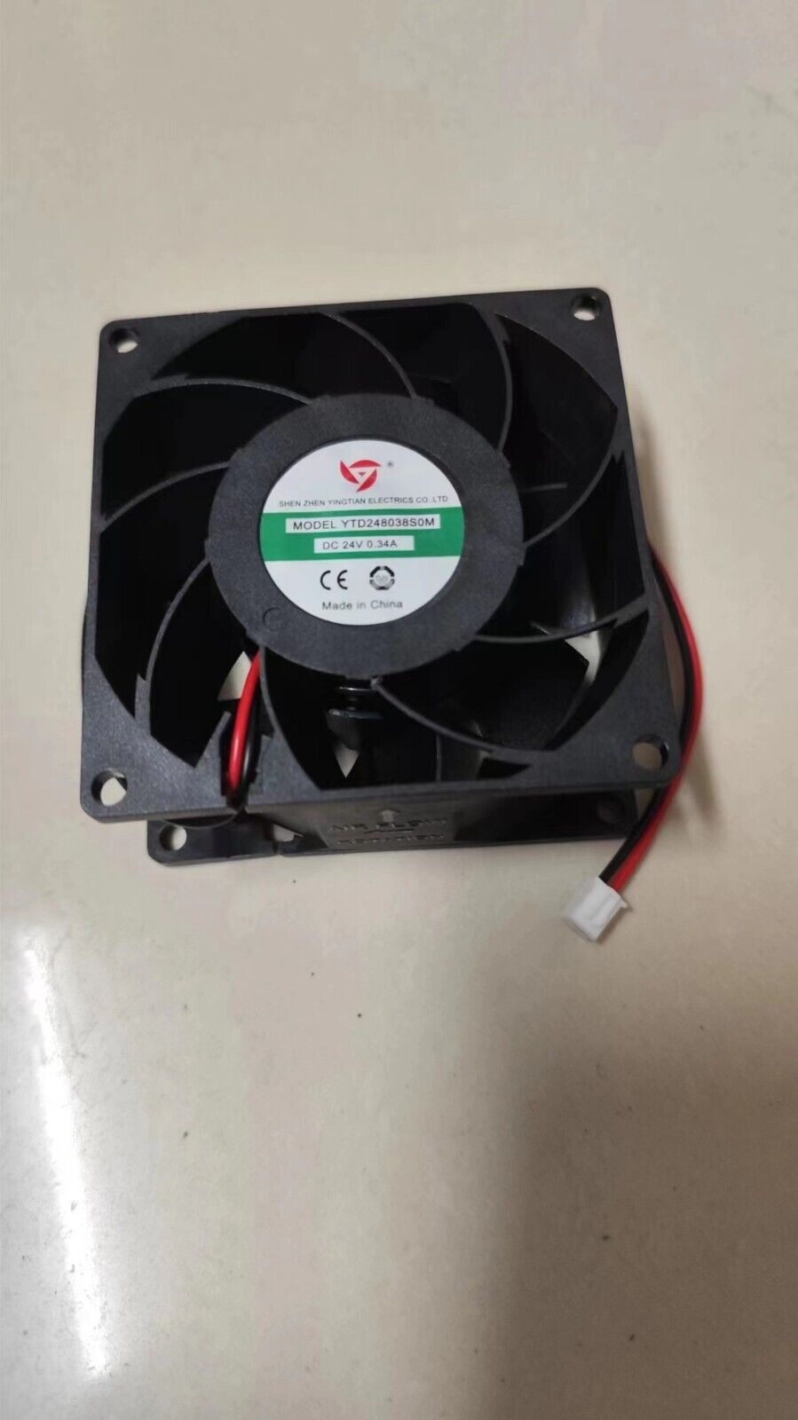 new 1 PCS YINGTIAN Fan YTD248038S0M 24V 0.34A 8CM 8038 2 pin inverter cooling fan - YINGTIAN