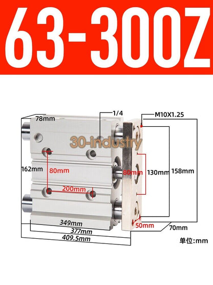1PCS New SMC MGPM63 Cylinder - Model MGPM63-100Z 175Z 200Z 250Z 300Z - SMC