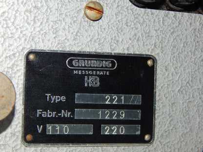 Used Generator GRUNDIG Type 221 Square Wave Generator Measuring Device - GRUNDIG