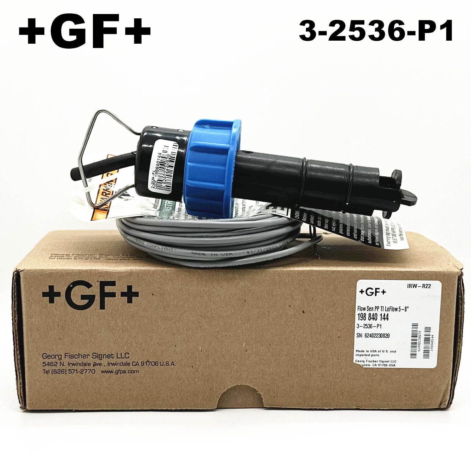 new 1pcs +GF+ Integrated Rotating Wheel Flowmeter Sensor Probe 3-2536-P1 - +GF+