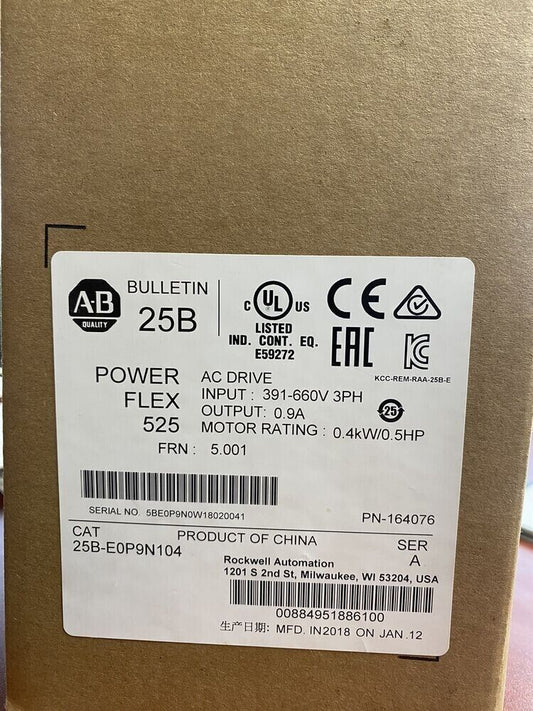 New 25B-E0P9N104 AC VFD Variable Frequency Drive 0.4kW 0.5HP - INTELLECTUAL POWER