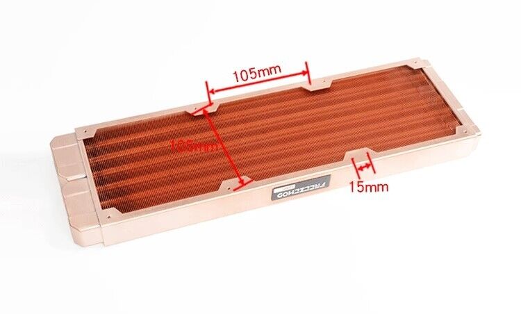 new 360mm Radiator All-red Copper Computer Water Cooling Row 7mm G1/4*2