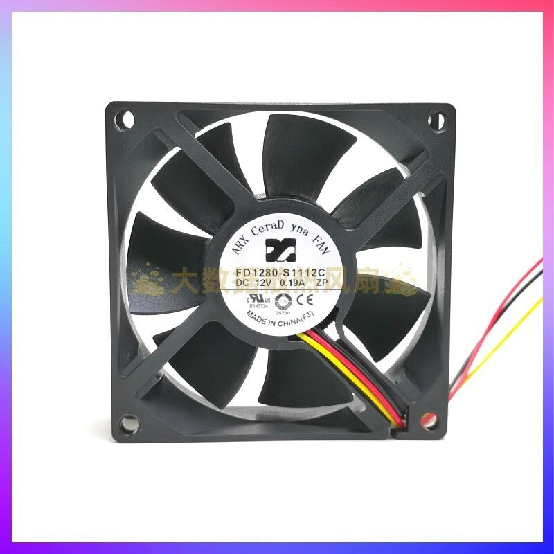 ARX FD1280-S1112C 8025 DC12V 0.19A 8CM 3-Wire Inverter Cooling Fan