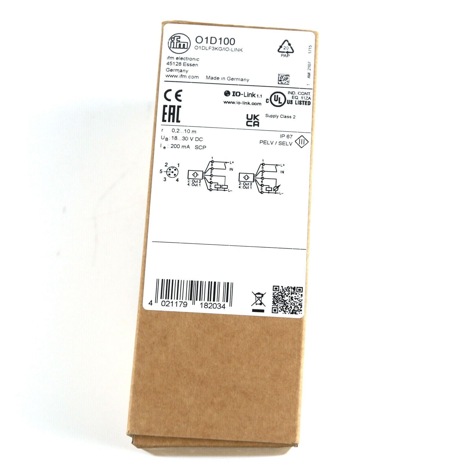 IFM Laser Ranging Sensor, Professional Grade, 01D100 Model - IFM