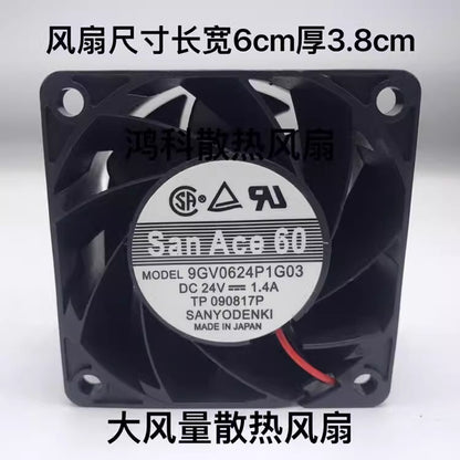 Sanyo 9GV0624P1G03 6038 DC24V 1.4A 2-Wire Inverter Cooling Fan
