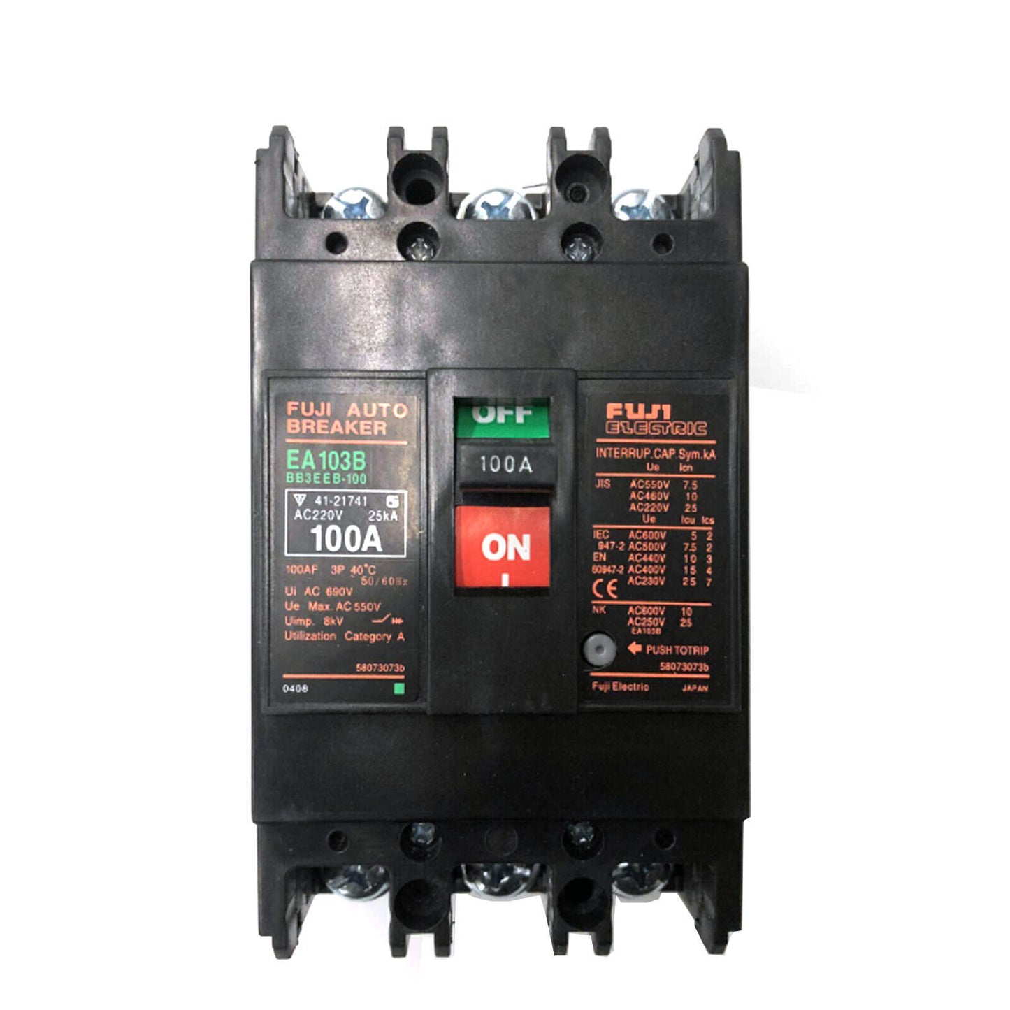 Fuji EA103B Circuit Breaker 100A 3-Phase - FUJI