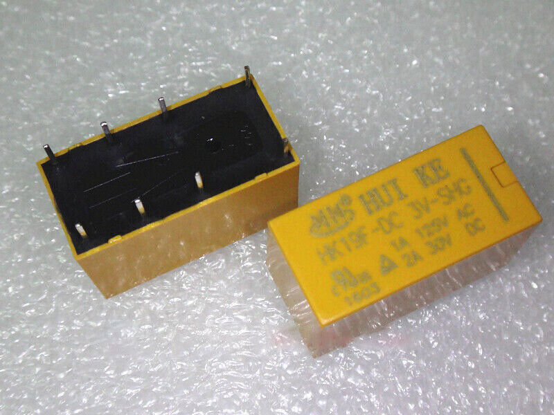 50PCS HK19F-DC 3V-SHG DC 3V Coil DPDT 8Pins 2NO 2NC PCB Mini Power Relay