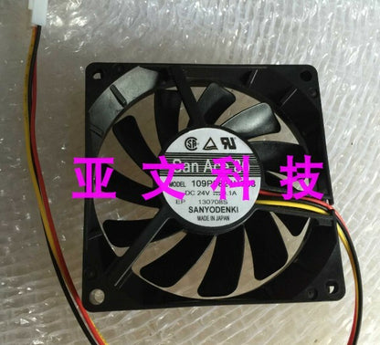 1pcs Sanyo 109P0824H708 DC24V 0.1A 8015 3-wire double ball axial flow fan
