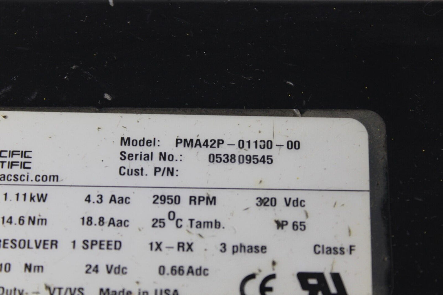 used Pacific Scientific PMA43P-00100-00 Motor Gearbox - PACIFIC SCIENTIFIC