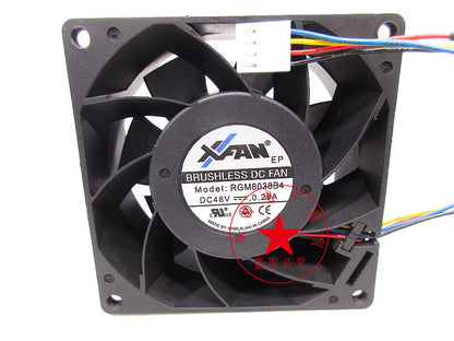XFAN RGM8038B4 48V 0.28A 8CM 8038 4-wire cooling fan
