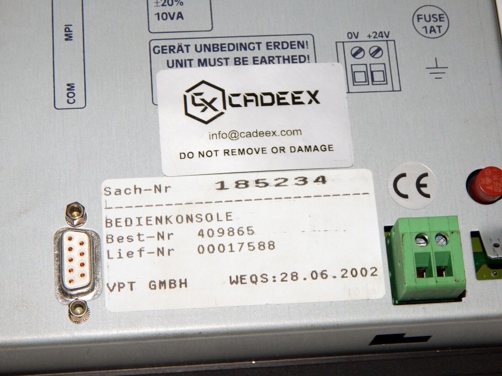 Used Control Panel Operator Console LAUER PCS Plus MPI PCS090.m PG 190.203.3 021098 - Reliable Enterprise Control System - LAEGER