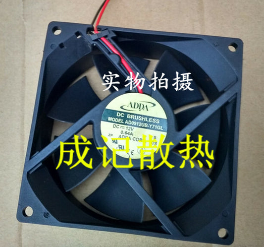 1pcs  ADDA AD0912UB-Y71GL DC12V 0.64 2-wire chassis cooling fan