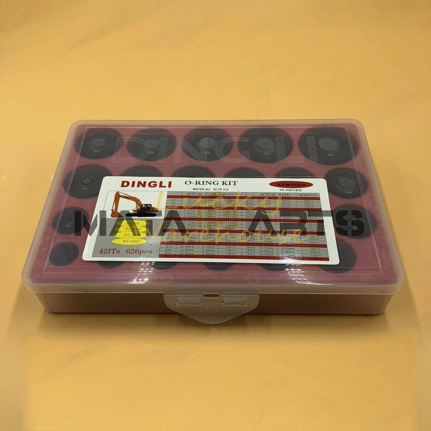 626PCS O-Ring Box Oil Seal Gaskets Repair Kit For Komatsu Excavator
