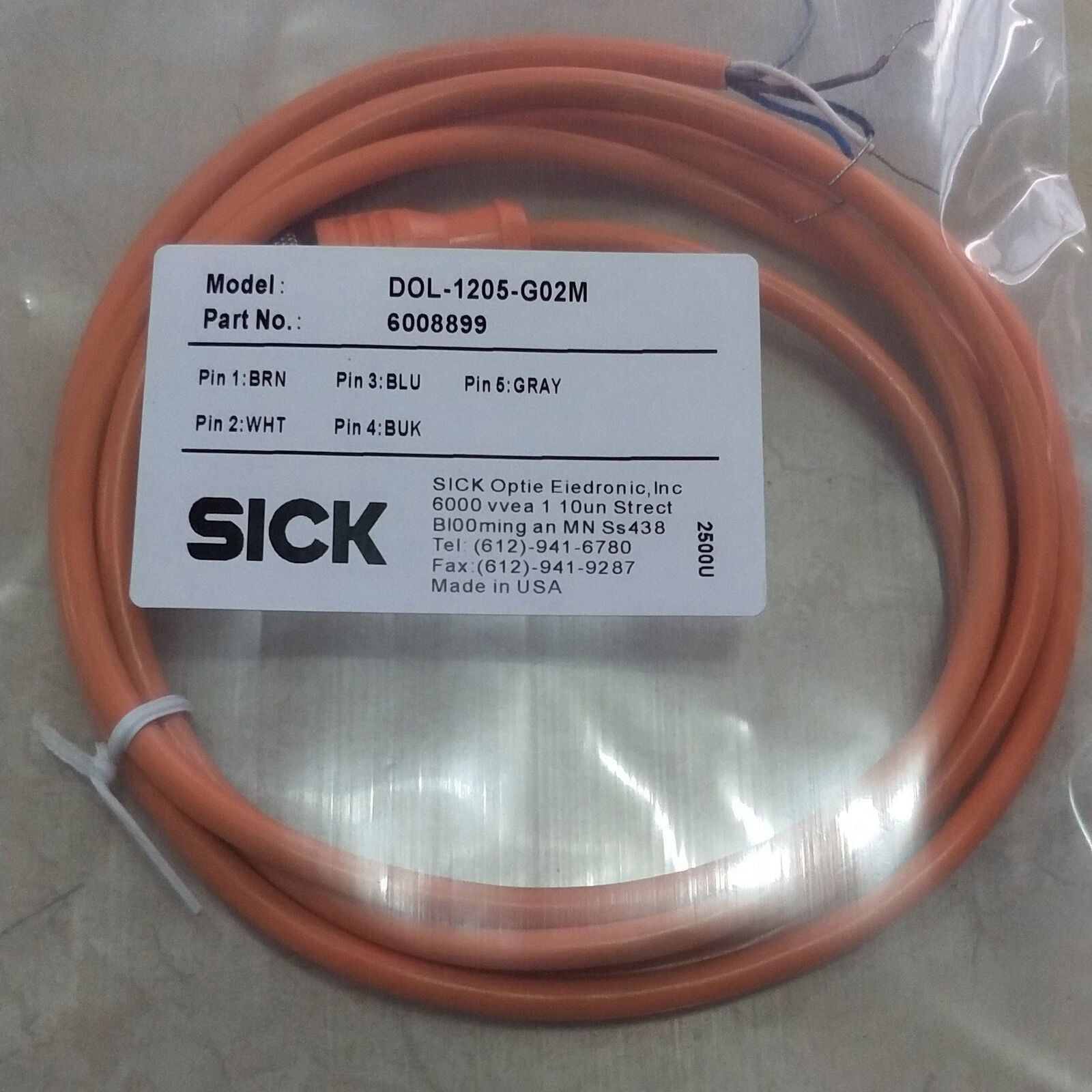 new 1 piece   sick connecting cables DOL-1205-G02M ship