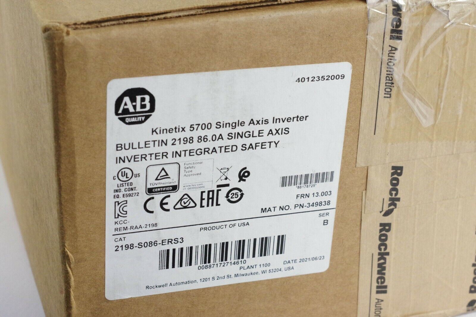 Sealed Allen Bradley Kinetix 5700 Inverter AB – 2198S086ERS3 - ALLEN BRADLEY