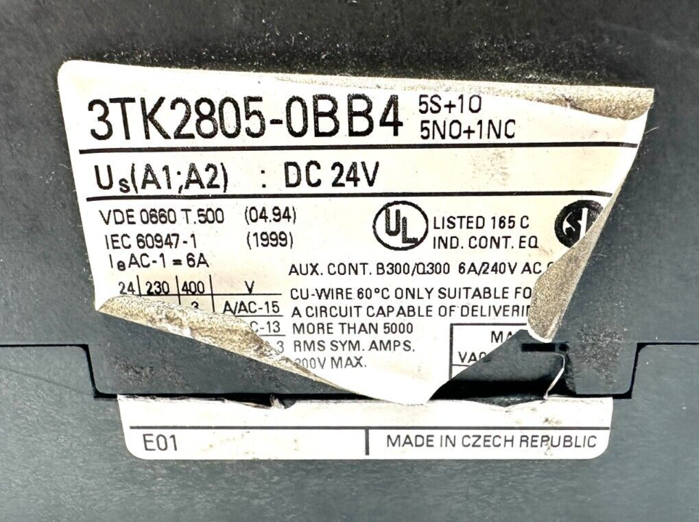 used Siemens 3TK2805-0BB4 Safety Contactor *Broken Clip*