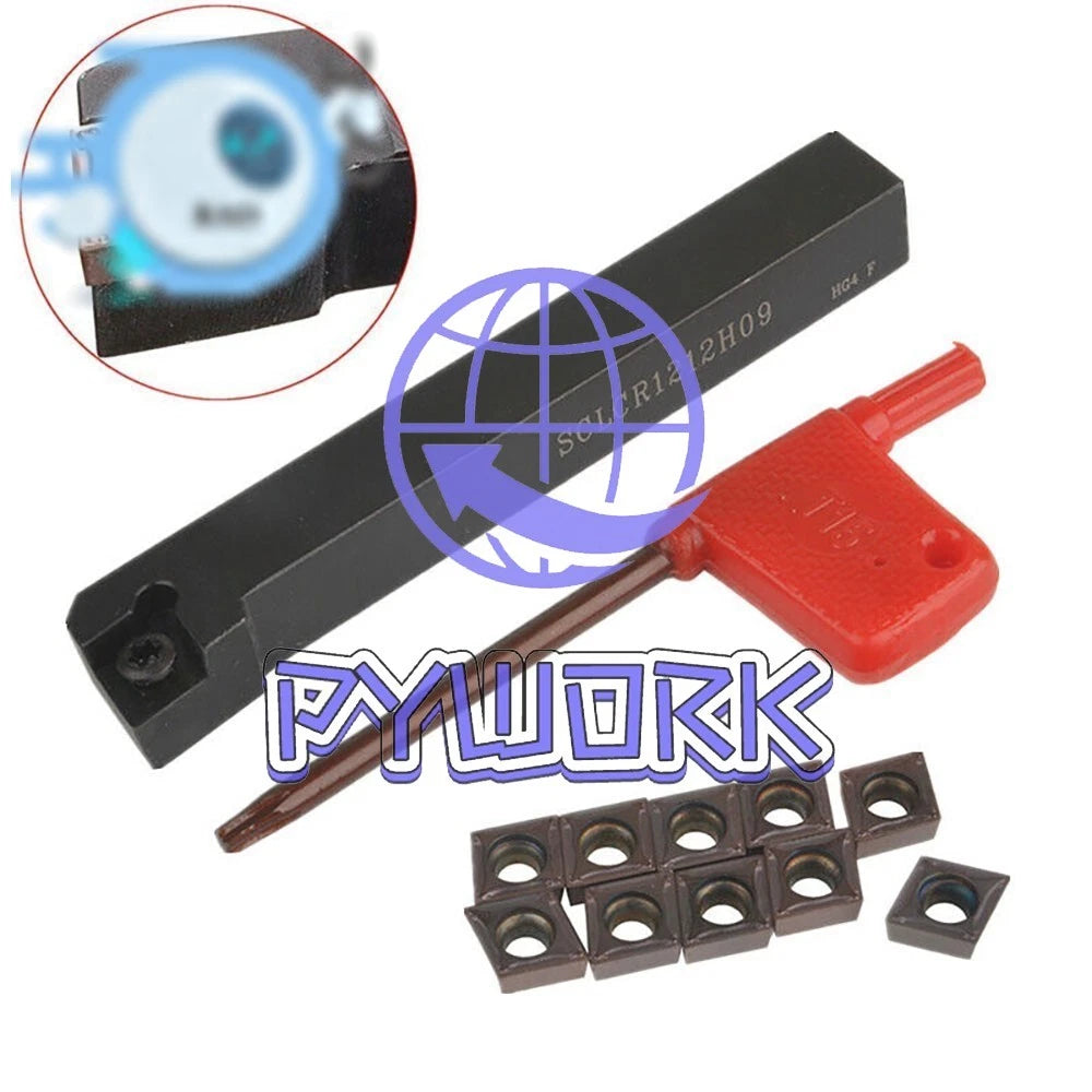 SCLCR1212H09 Boring Bar Holder+10Pcs CCMT09T304 CNC Inserts Lathe Turning Tool
