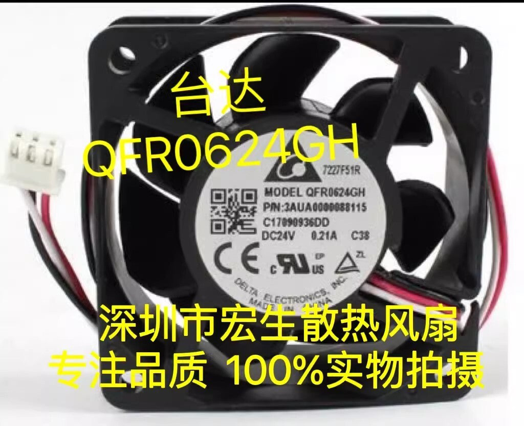 Delta QFR0624GH 6025 DC24V 0.21A 6CM 3-Pin Inverter Cooling Fan