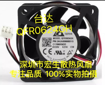 Delta QFR0624GH 6025 DC24V 0.21A 6CM 3-Pin Inverter Cooling Fan