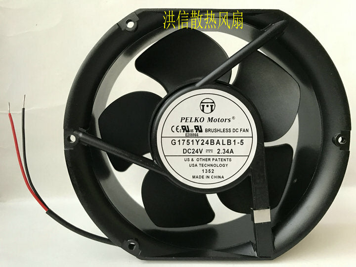 PELKO Motors  G1751Y24BALB1-5 24V 2.34A 2-wire inverter fan
