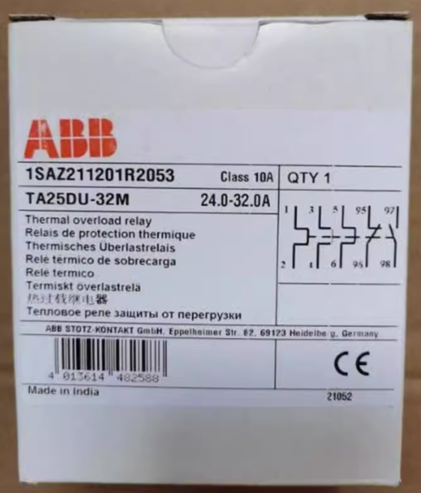 ABB TA25DU-32M Thermal Overload Relay 24-32A ABB