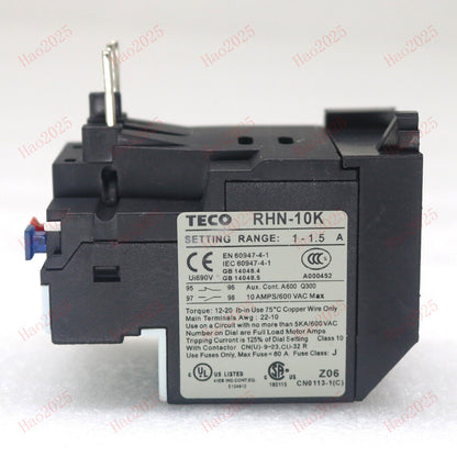 new RHN-10K 1-1.5A For TECO Thermal overload relay Fast - RHN